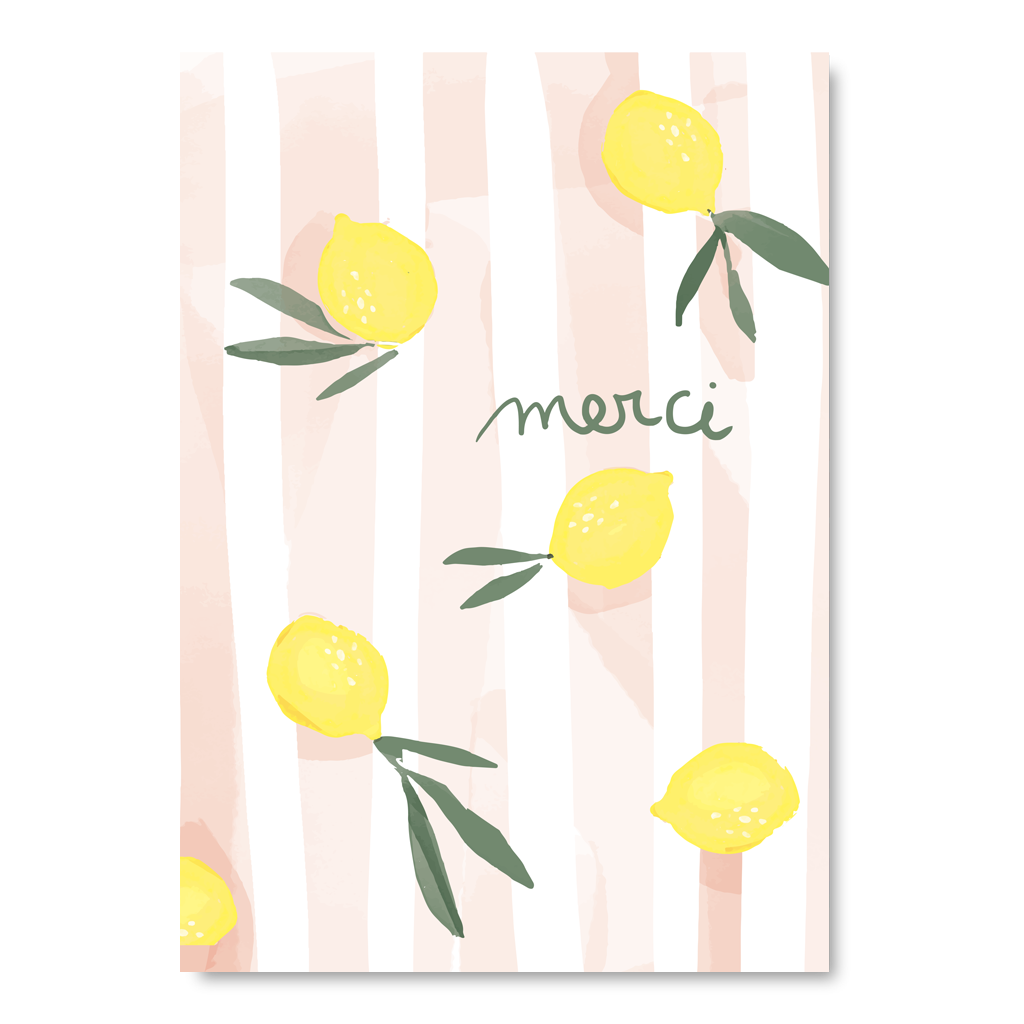 Carte Géante - Remerciement - Citrons - Pascale Editions