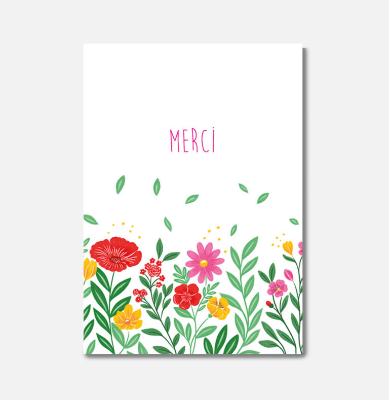 Carte Merci Fleurs - Pascale Editions