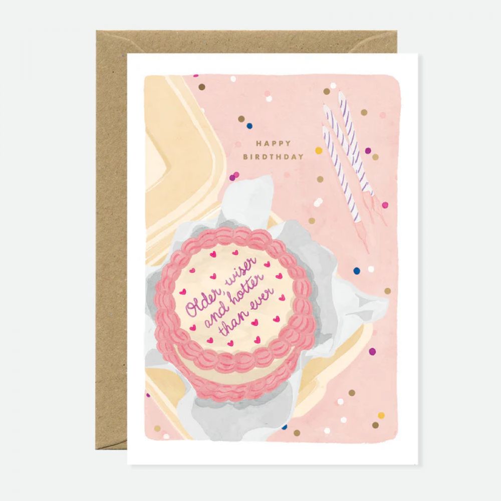 Carte postale Older Wiser Cake - Greeting Card - Gold - All the ways to say