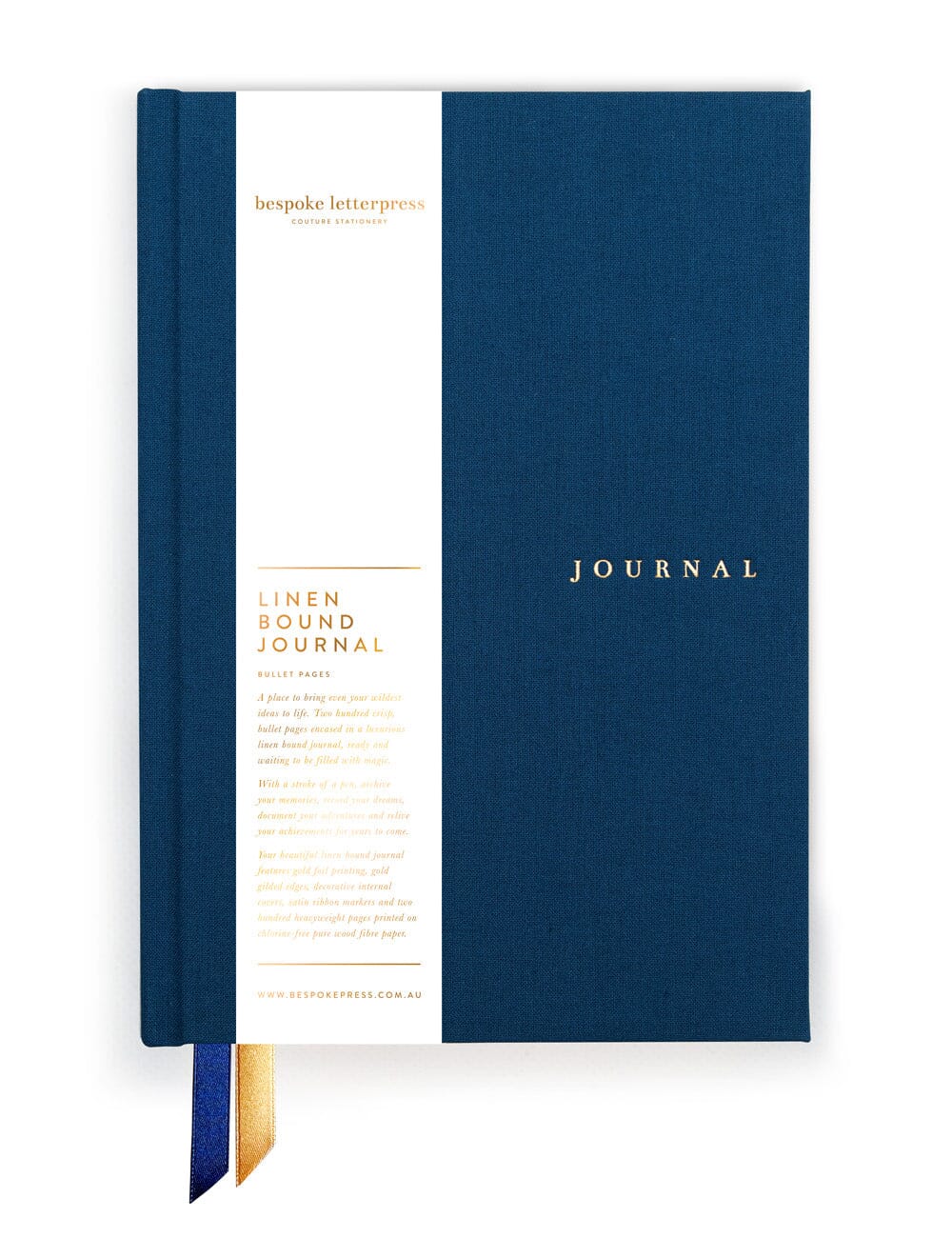Journal en lin - Bleu Marine - Bespoke Letterpress