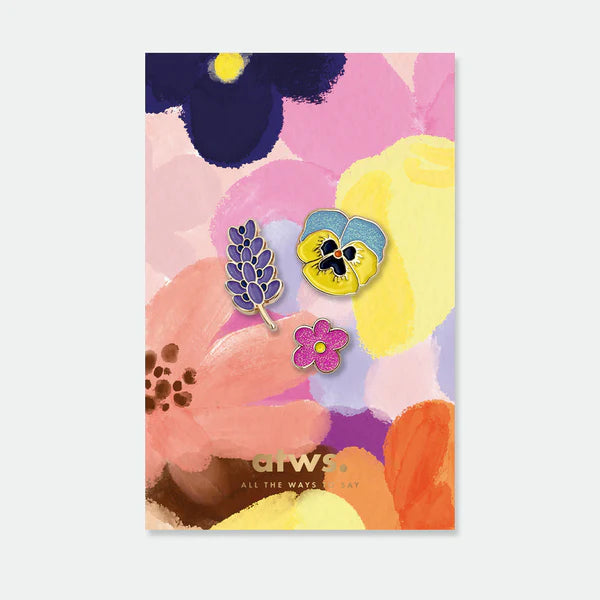Pin's Flowers XL (Set of 3 pins) - All the ways to say