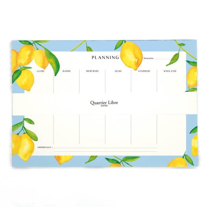 Semainier - Citrons - Quartier Libre