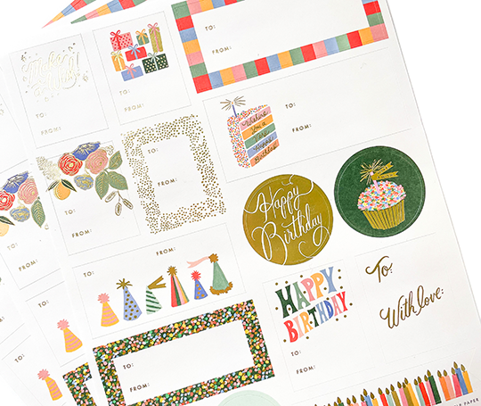 Stickers Etiquettes Autocollantes - Anniversaire - Rifle Paper Co