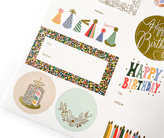 Stickers Etiquettes Autocollantes - Anniversaire - Rifle Paper Co