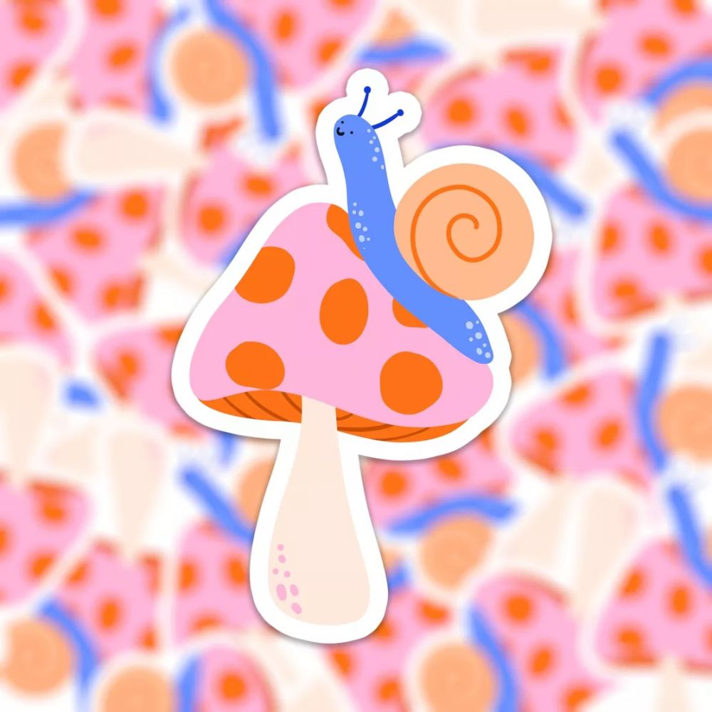 Sticker Champignon escargot - Muchable