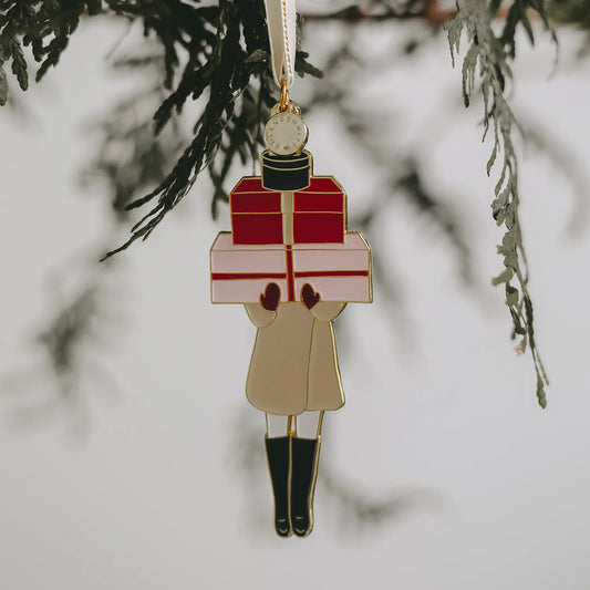 Suspension sapin de noël - Fille et cadeaux - Euleunbschnnit