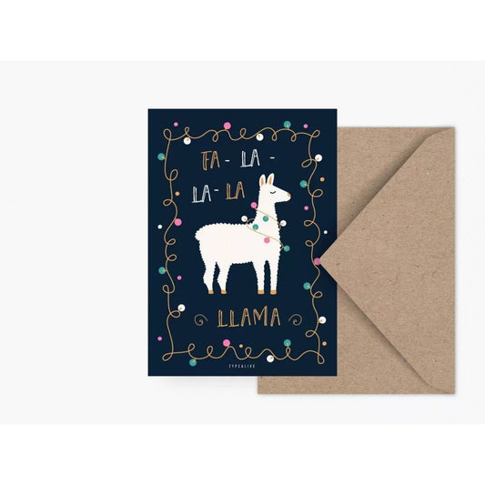 Carte Noël Fa-La-Llama - Typealive