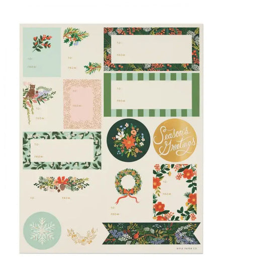 Set de stickers de Noël Hiver Floral - Rifle Paper Co