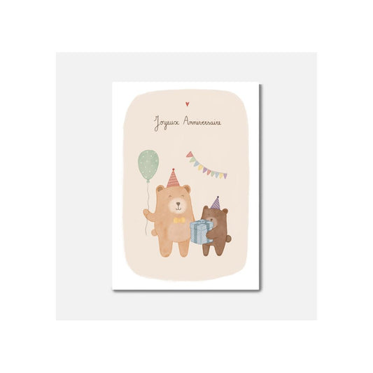 Carte Anniversaire - Ours - Pascale Editions