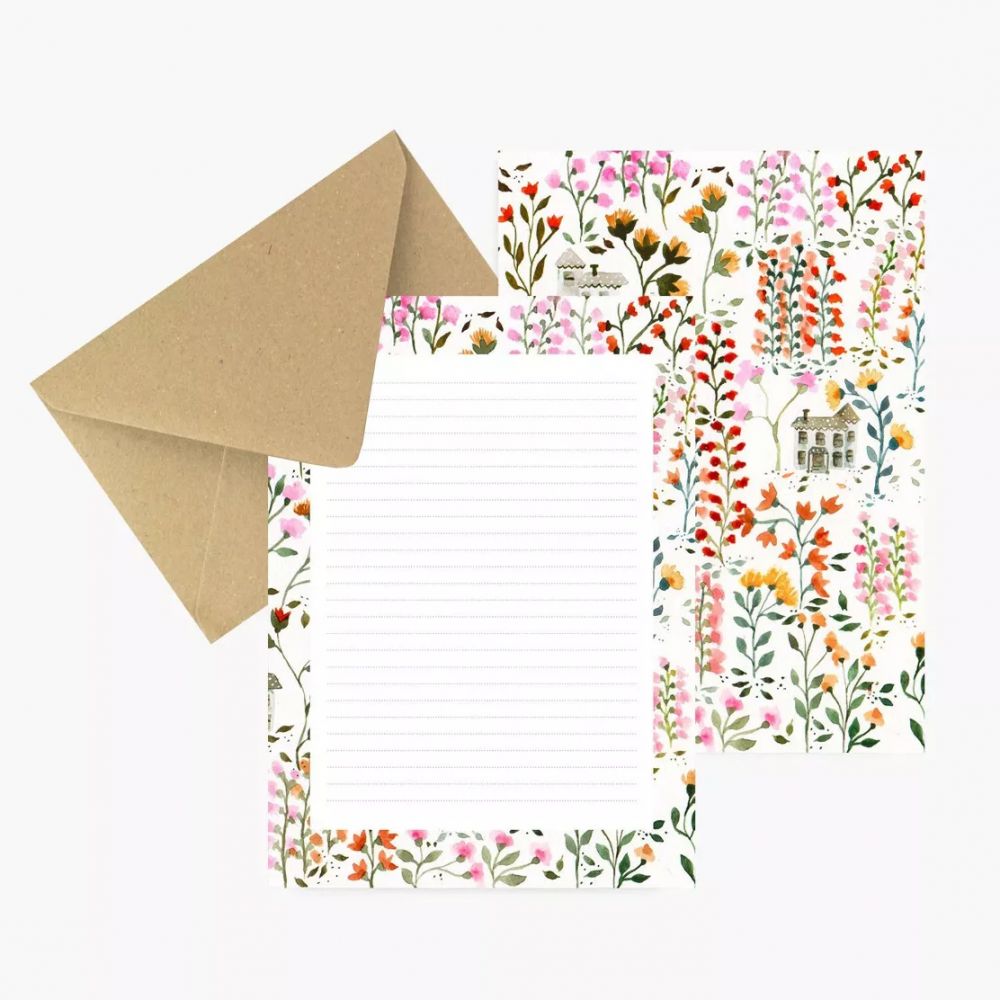 Papier à Lettres - Maison Et Fleurs - Sonia Cavallini