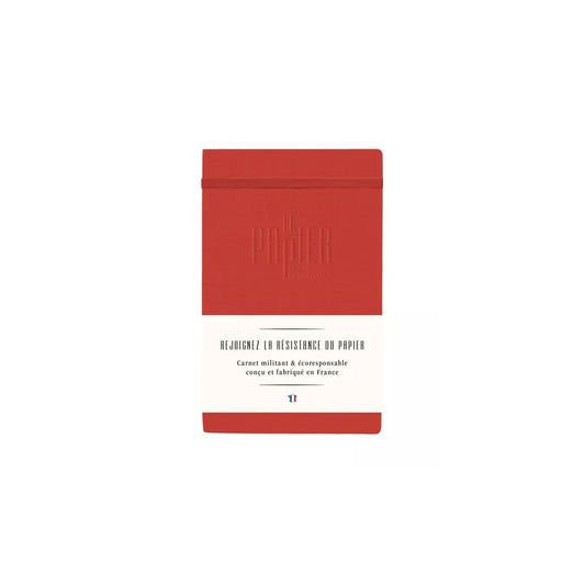 Carnet Notebook A5 Rouge Coquelicot - 128 pages lignées - Le Papier fait de la résistance