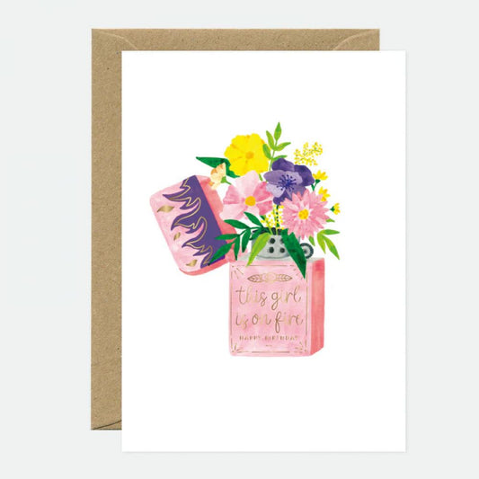 Carte postale Flower Lighter - Greeting Card - Gold - All the ways to say