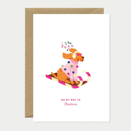 Carte Christmas Dog Sled - All The Ways To Say