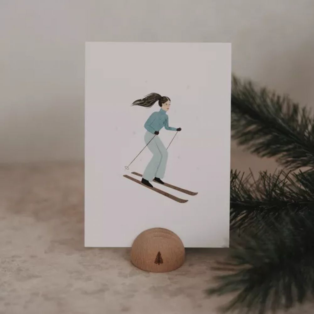 Carte simple - Skieuse  - Euleunbschnnit