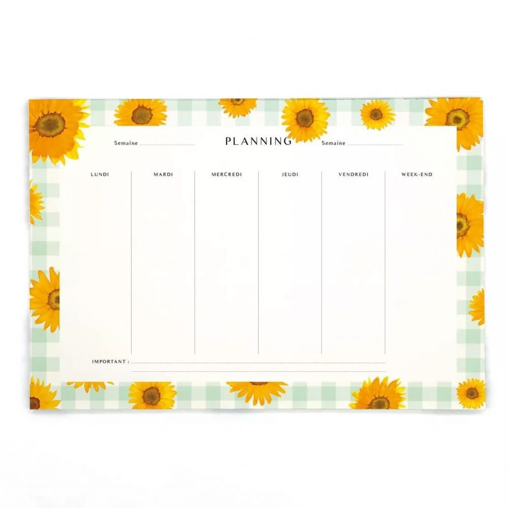 Semainier - Tournesols - Quartier Libre