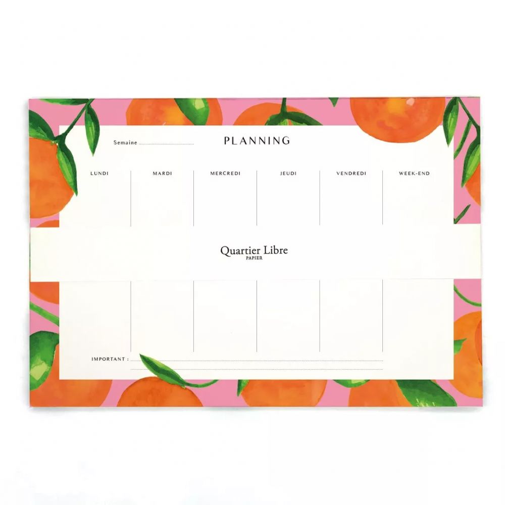 Semainier - Oranges - Quartier Libre