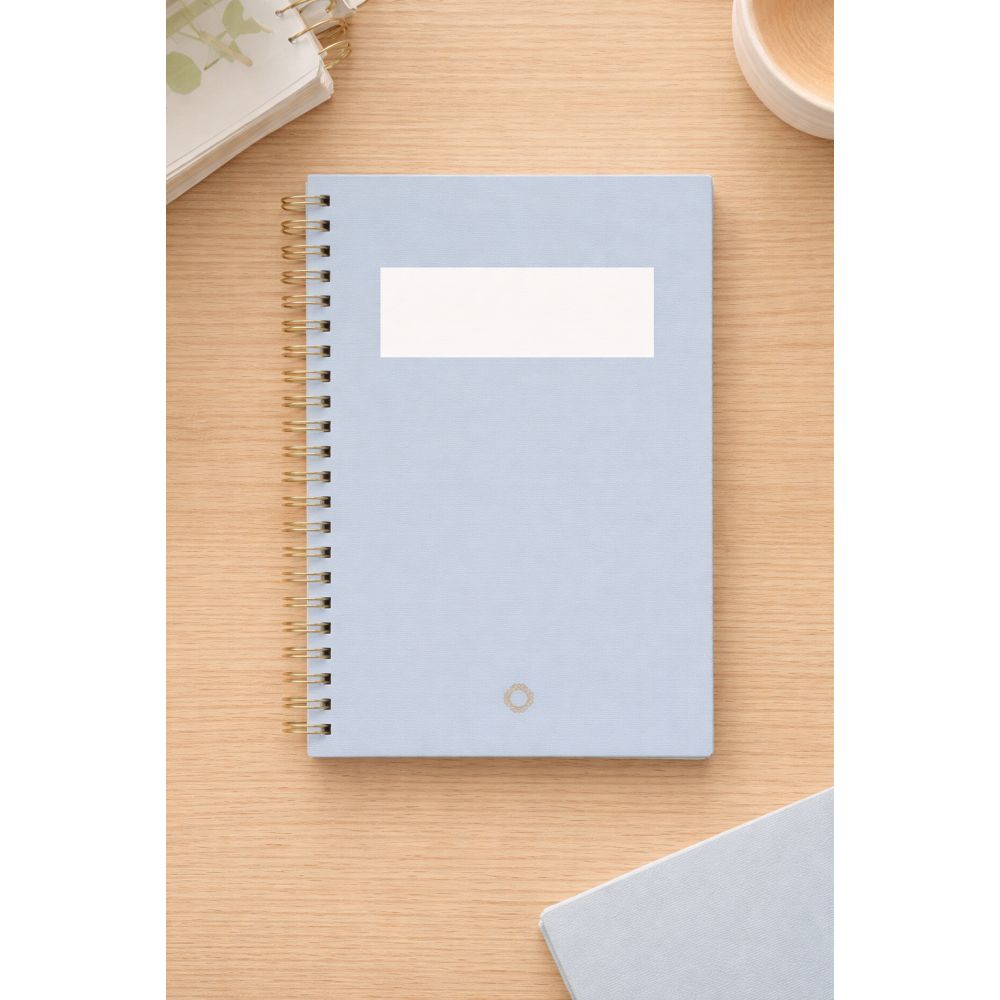 Carnet vergé bleu - A5 - Spirale - Collection Maison Paon