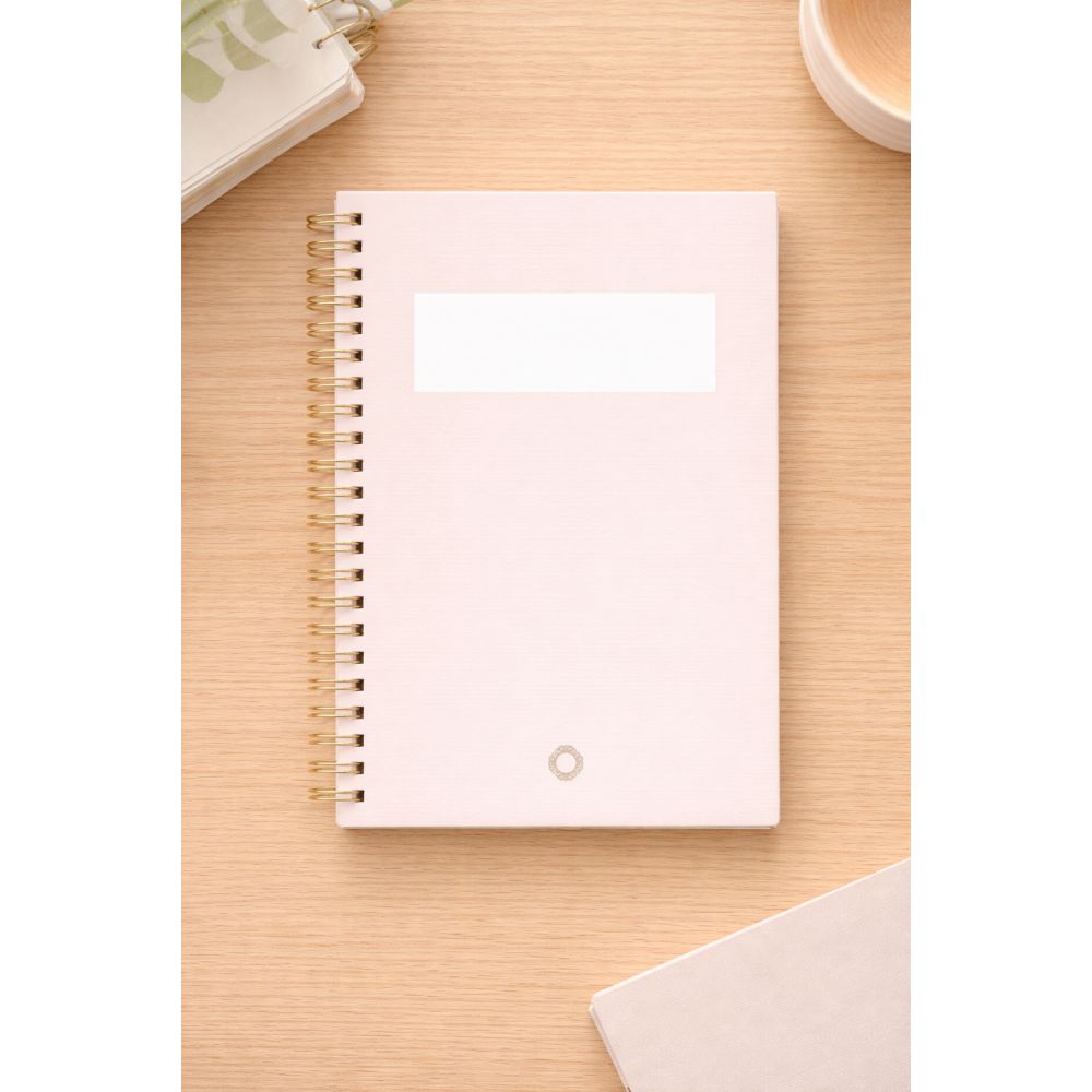 Carnet Vergé Uni Rose - A5 - Spirale - Collection Maison Paon