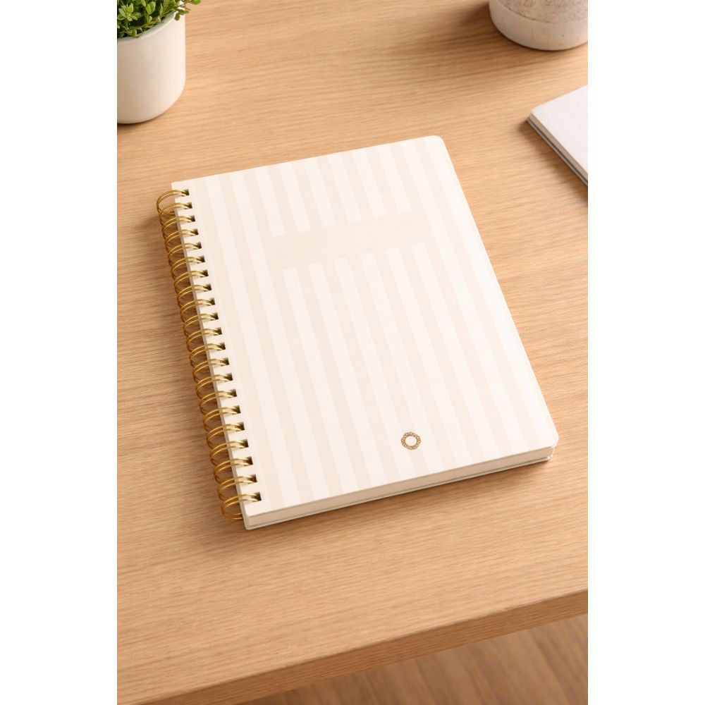 Carnet rayures roses - A5 - Spirale - Collection Maison Paon