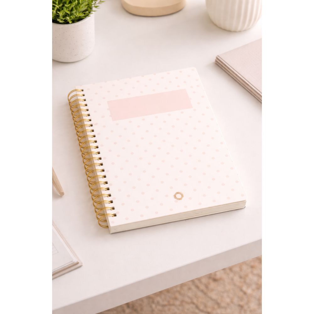Carnet pois roses - A5 - Spirale - Collection Maison Paon