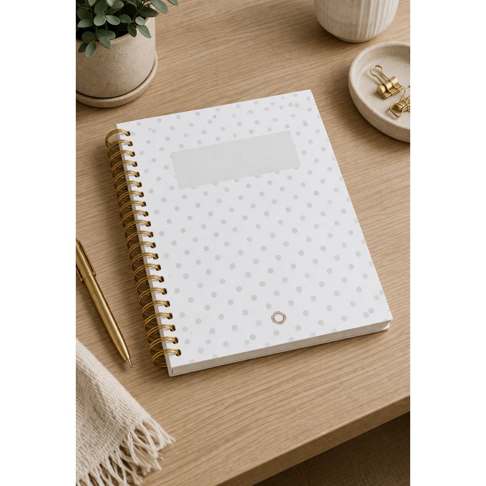 Carnet Pois gris - A5 - Spirale - Collection Maison Paon