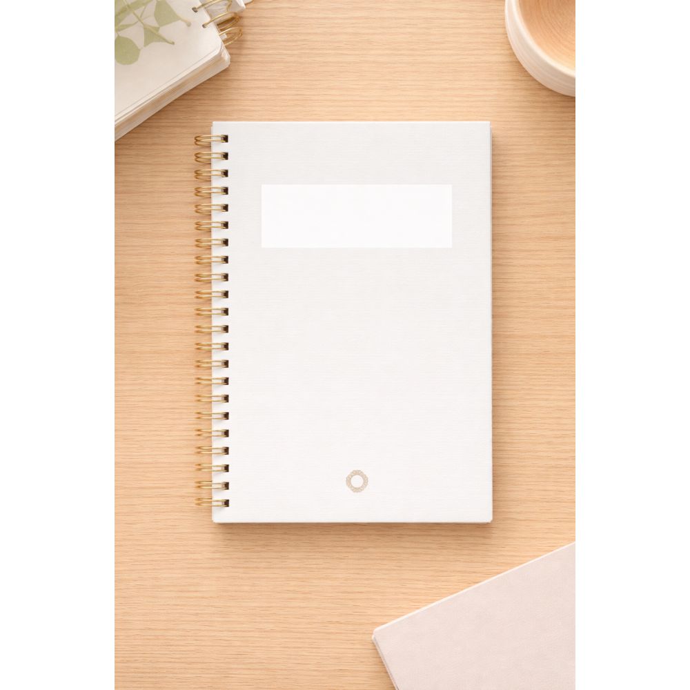 Carnet Vergé uni gris - A5 - Spirale - Collection Maison Paon