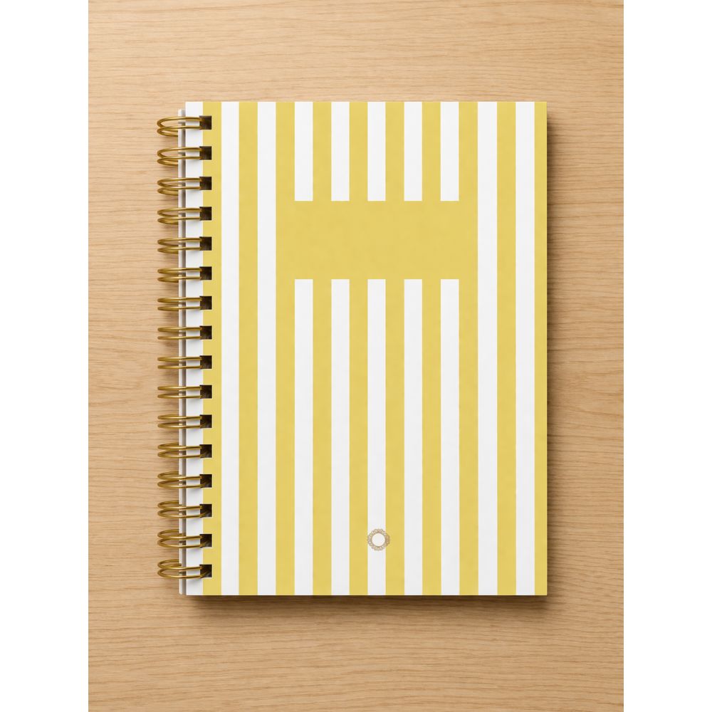 Carnet rayures jaune - A5 - Spirale - Collection Maison Paon