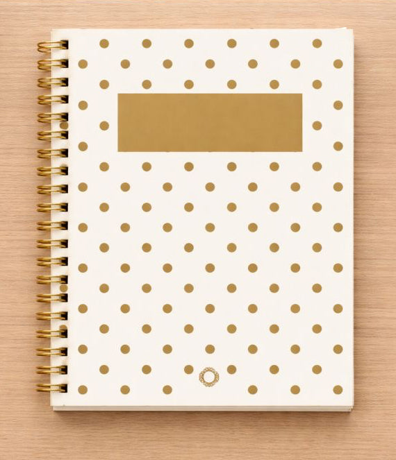 Carnet pois ocre - A5 - Spirale - Collection Maison Paon
