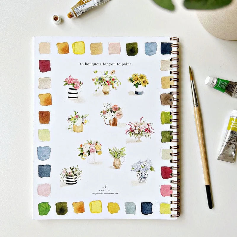 Cahier d’aquarelle - Bouquets - Emily Lex Studio