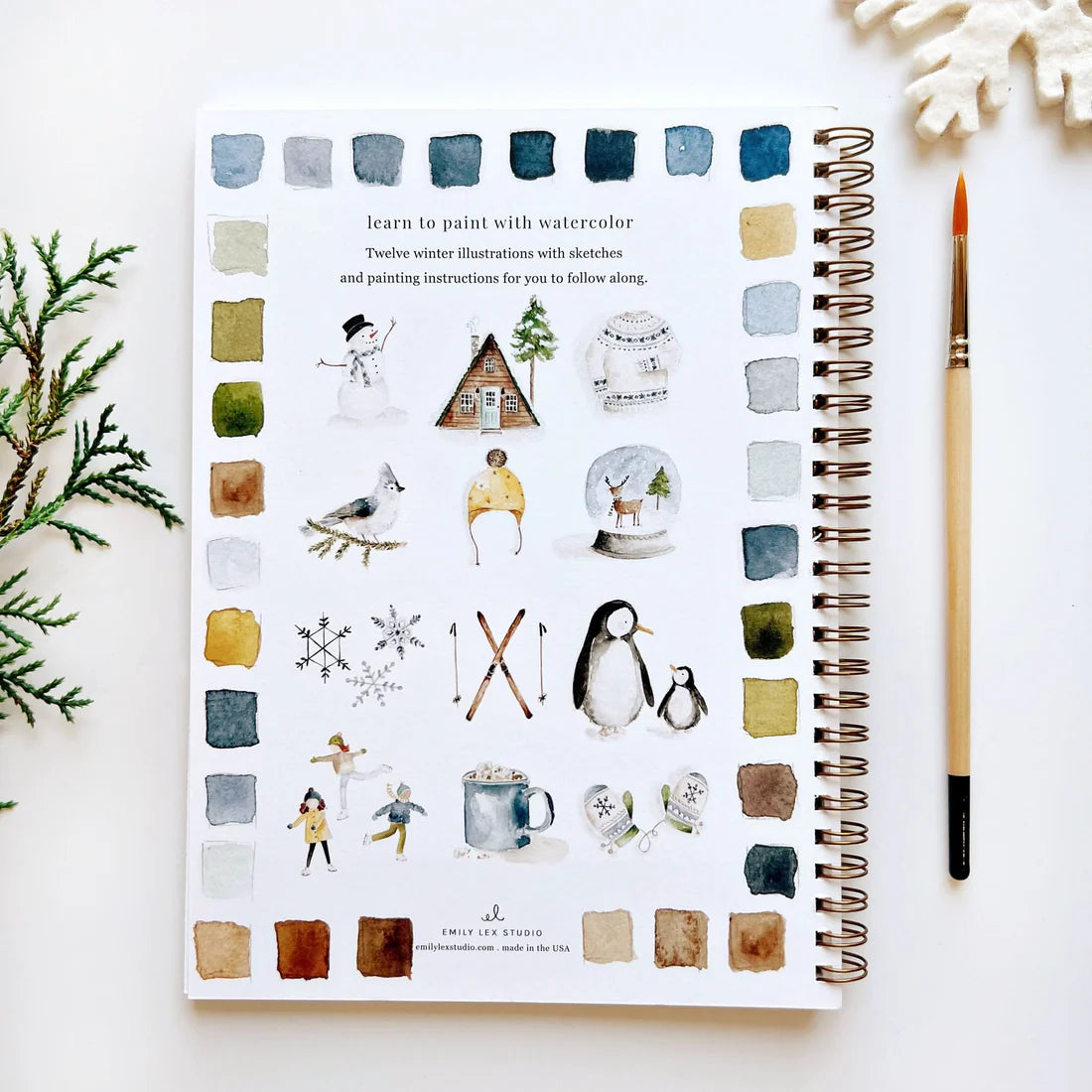 Cahier d’aquarelle - Hiver - Emily Lex Studio