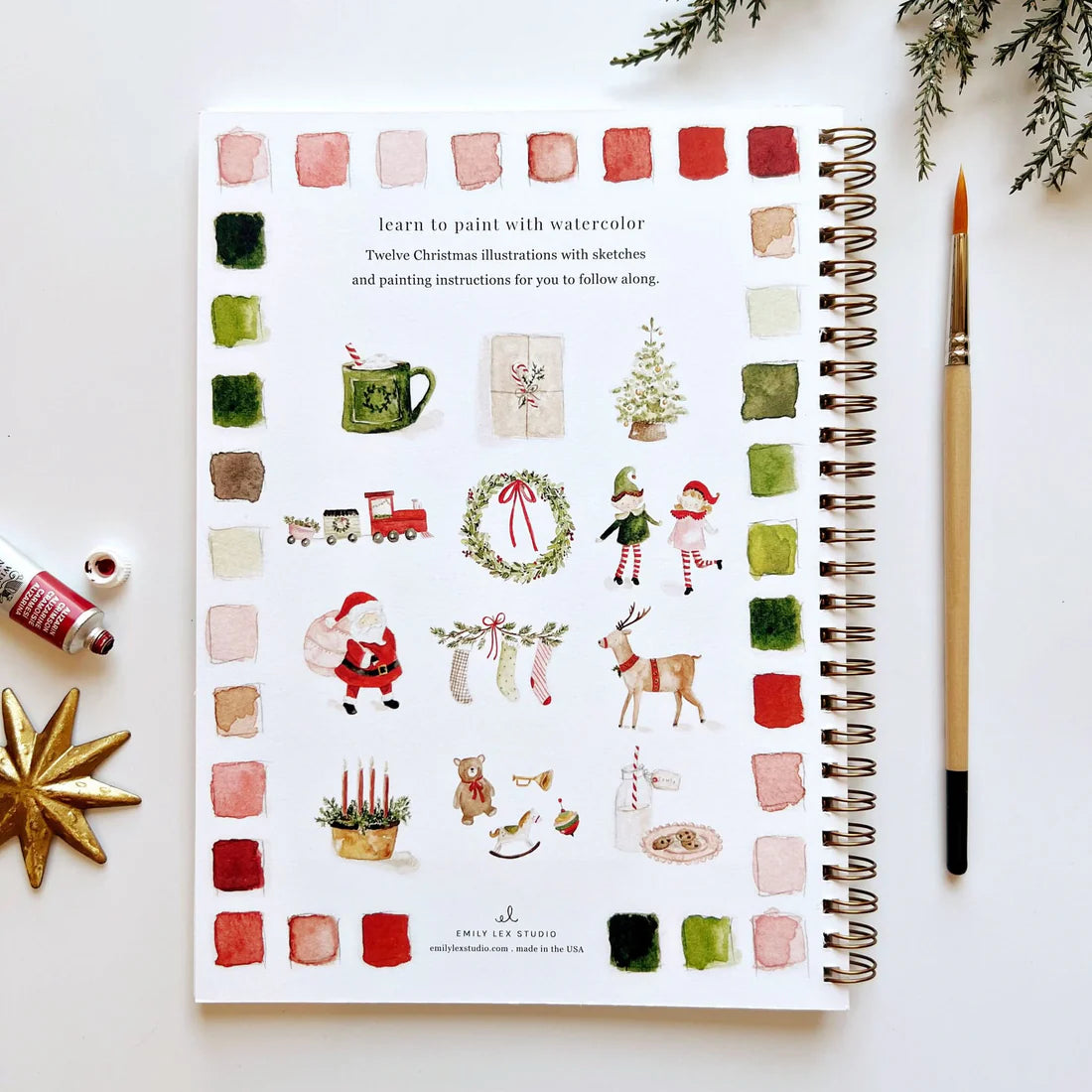 Cahier d’aquarelle - Noël - Emily Lex Studio