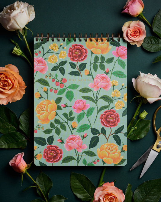 Grand Bloc Notes Carnet A4 à spirales - Roses - Rifle Paper Co