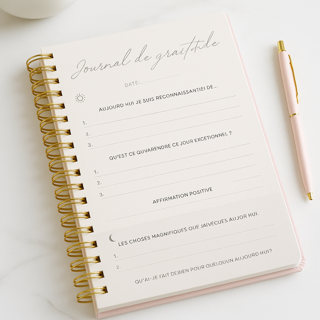 Journal de gratitude - Personnalisé  - collection Le Wellness - Haute Papeterie