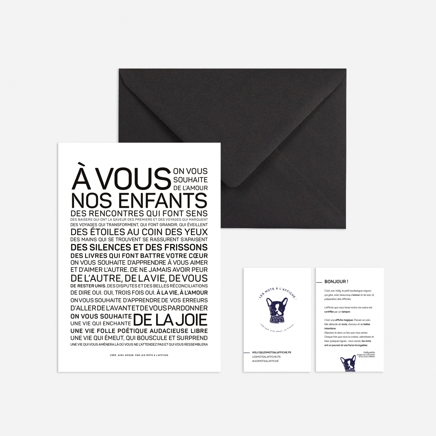 Carte A vous nos enfants - Les Mots à L’Affiche