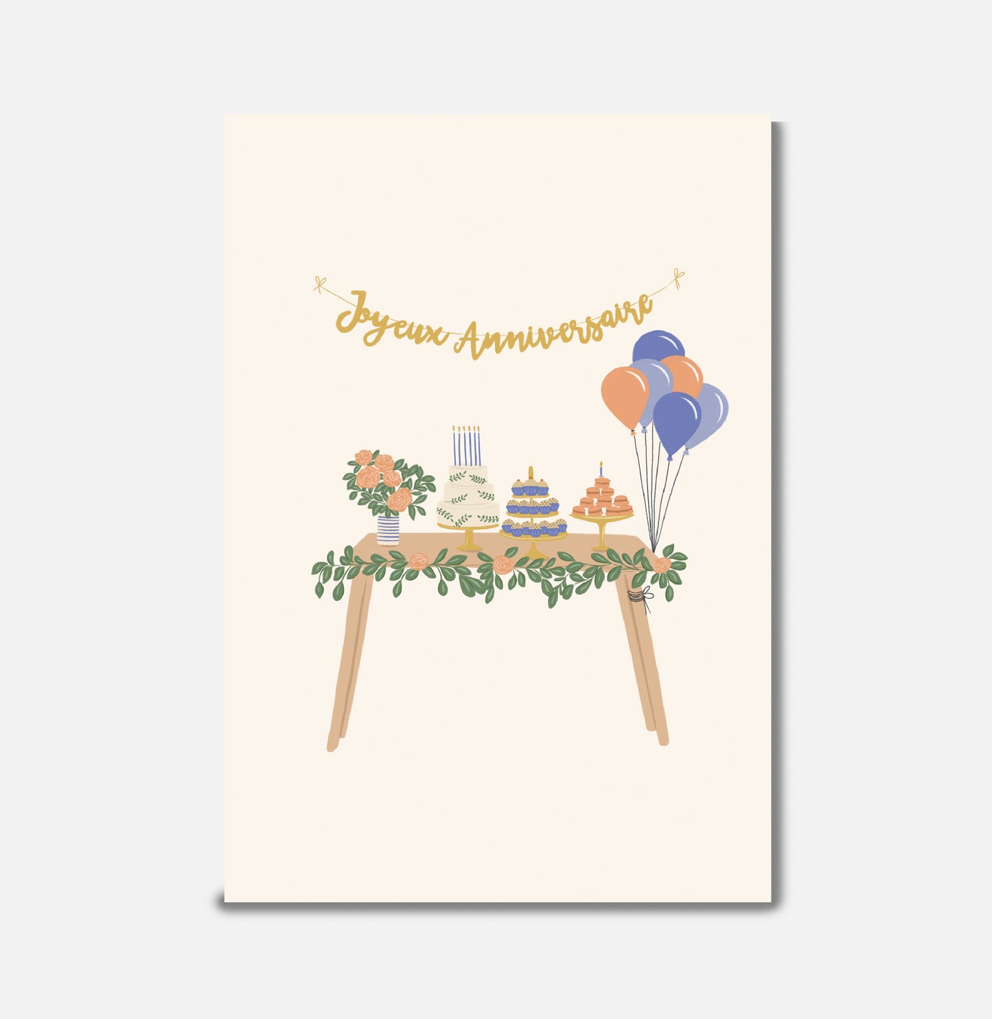 Carte Joyeux Anniversaire Table de Fête - Pascale Editions