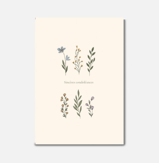 Carte Sincères Condoléances Fleurs - Pascale Editions