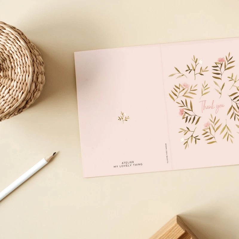 Carte Thank You Rose Fleurs - My Lovely Thing