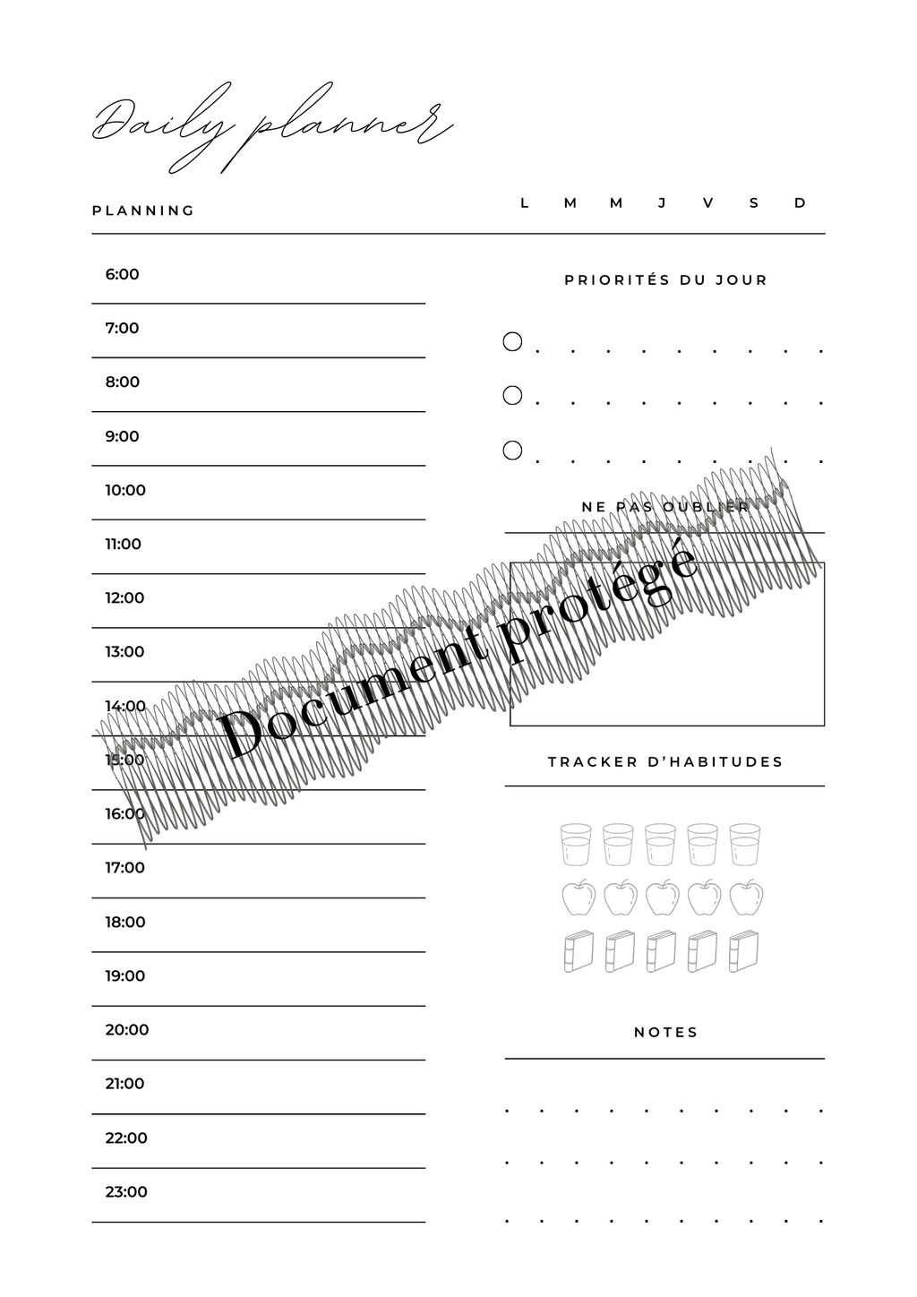 Daily Planner à personnaliser