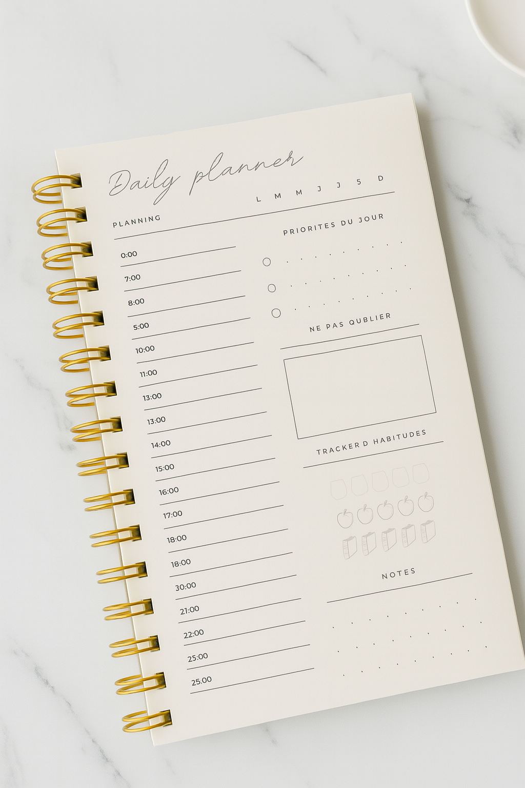 Daily Planner à personnaliser