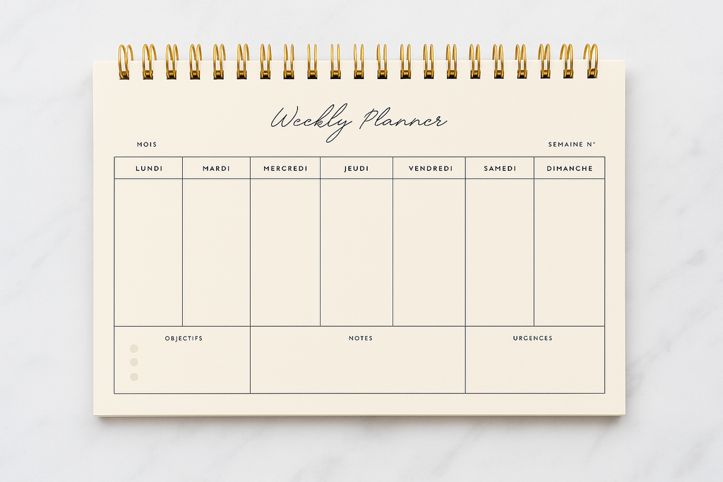 Weelkly Planner à personnaliser