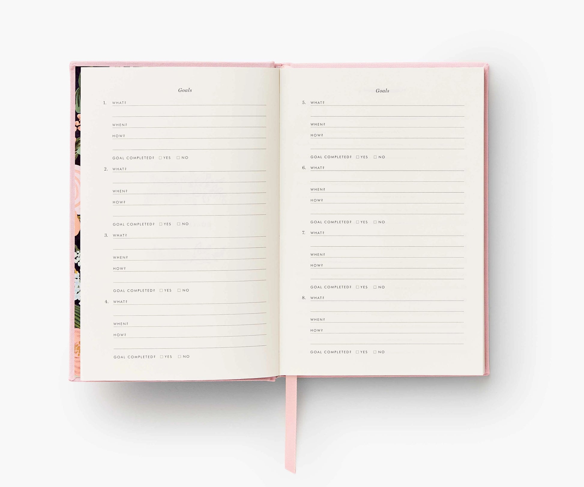 Coffret journaux 5 années rifle paper co de profil page d'objectifs 