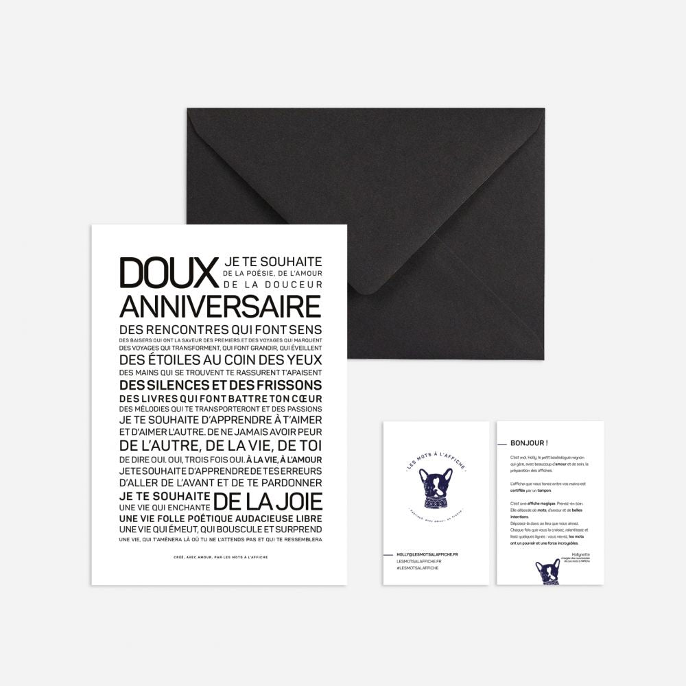 Carte Doux Anniversaire - Les Mots à l'affiche