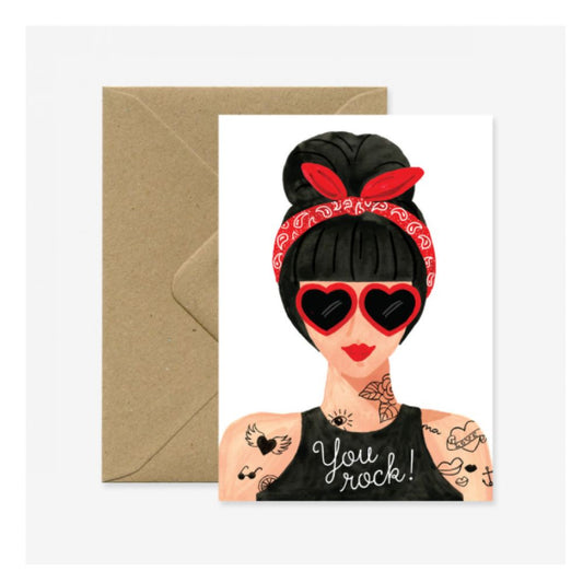 Carte  you rock ! - Hipster girl  - AWS