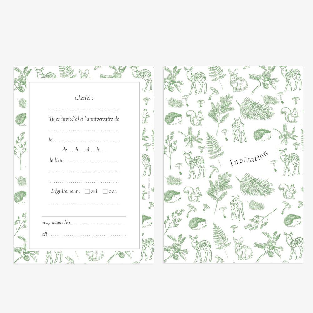 Cartes invitation - Forêt - Prune & Sibylle