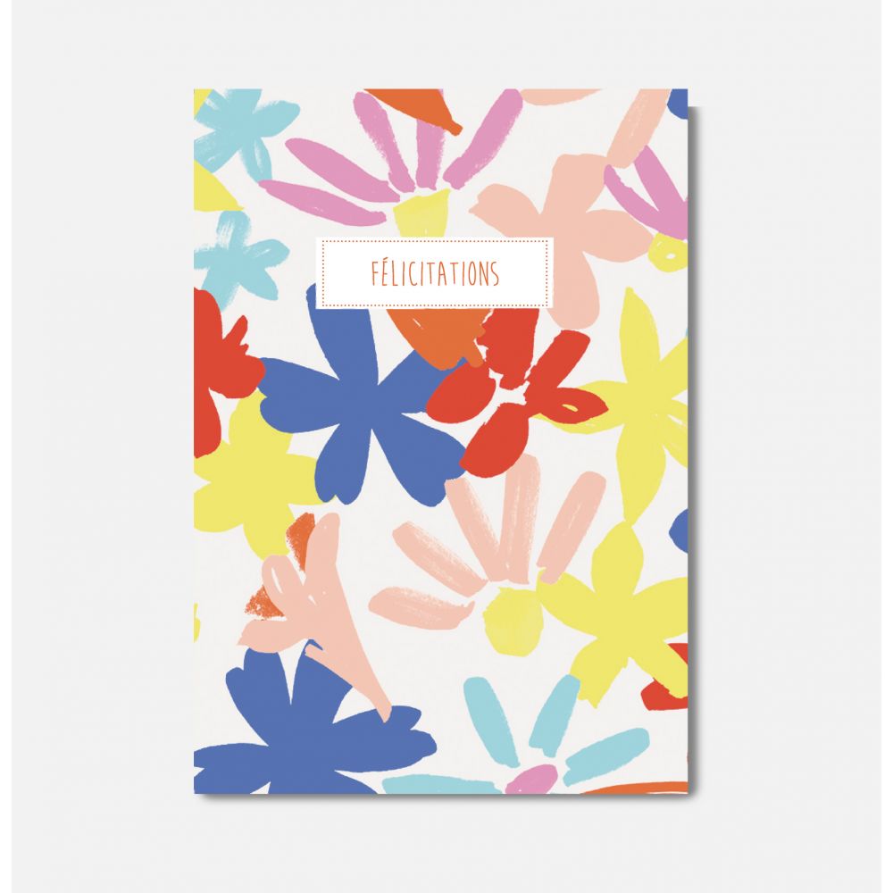 Carte Géante - Félicitations - Fleurs de couleurs