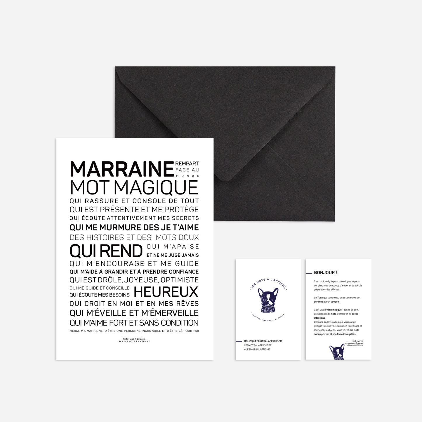 Carte Marraine Mot Magique - Les Mots à l’affiche